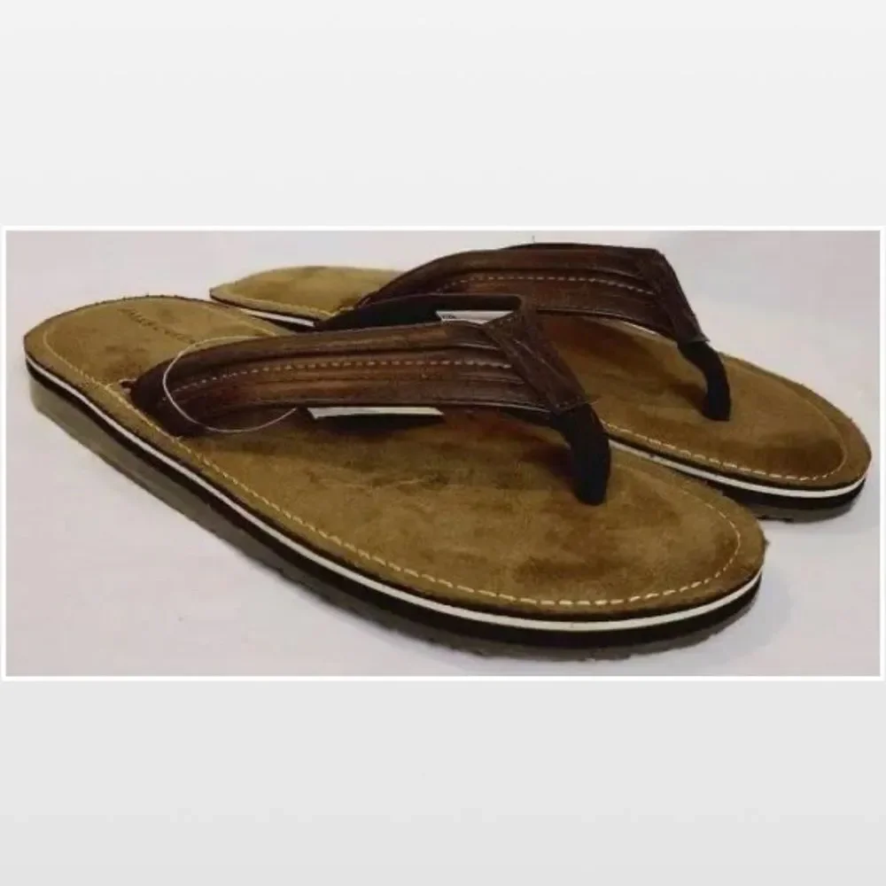 New Falls Creek Mens Flip Flops Shoes Outdoor Brown Tan Size 9 Slip On